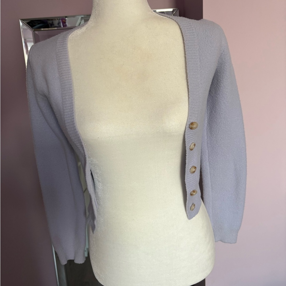Lavender Button-Up Women's Sweater